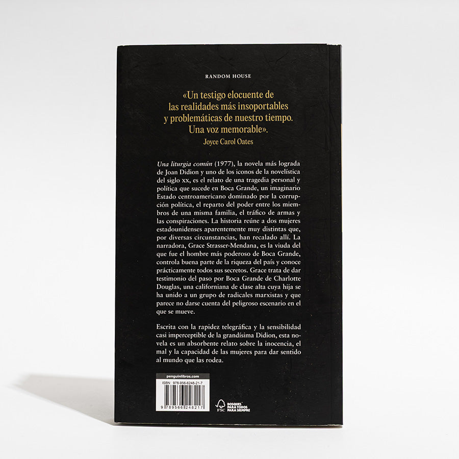 Contraportada del libro Una liturgia común de Joan Didion