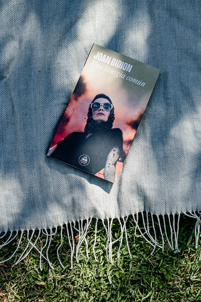 Una liturgia común de Joan Didion sobre manta al aire libre